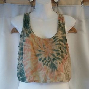 Spooy Sleeveless Crop Tie Dye Blouse, M